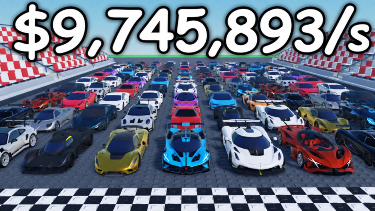 Mini Race Überblick über garage-Gebäude, race lineup Autos und Circuit-Capture-Bereiche in der Roblox-Experience